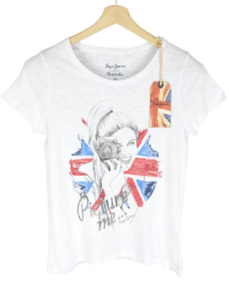 PEPE JEANS Michy Out Camiseta Mujer Pequeña Manga Corta Cuello Redondo Estampado Logo - Imagen 1 de 4