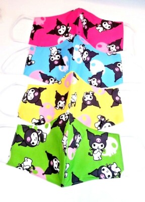 Adult HANDMADE FACE COVER MASK Hello Kitty Mix HK My Melody Kuromi colorful NEW
