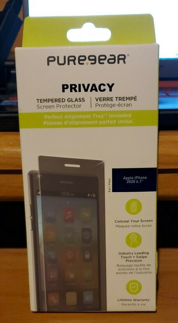 PureGear Privacy Tempered Glass Screen Protector iPhone 12 12