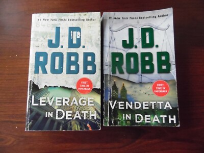 Lot of 2 J. D. Robb Mystery, Thriller, Suspense Paperbacks Leverage & Vendetta