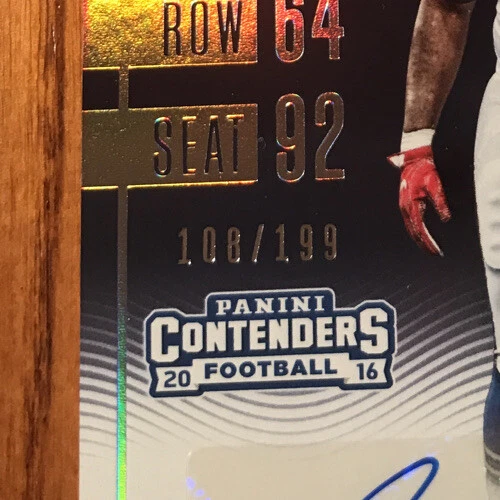 2016 Panini Contenders Playoff Ticket Autograph Adolphus Washington #202 - Image 3 of 3
