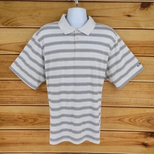 c9 by Champion Polo Golf Shirt Mens Size XXL White Striped Polyester Activewear