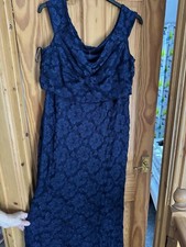 Quiz Formal Blue Lace Glitter Maxi Dress Size 24 RRP £65 