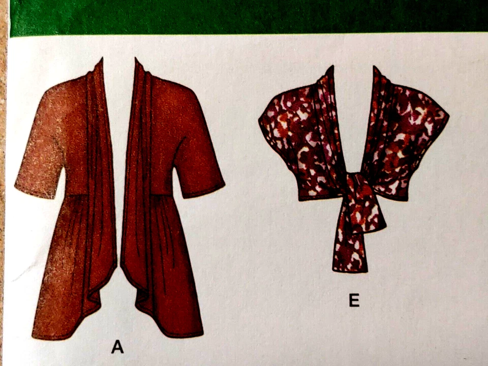 Simplicity Misses' Knit Cardigans Jacket Waterfall Front Pattern Sz 8-10-12-1-16 - Image 3 of 4