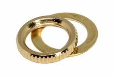 Toggle Switch Nut and Washer US Fine Knurl for Switchcraft Toggle Switch - Gold