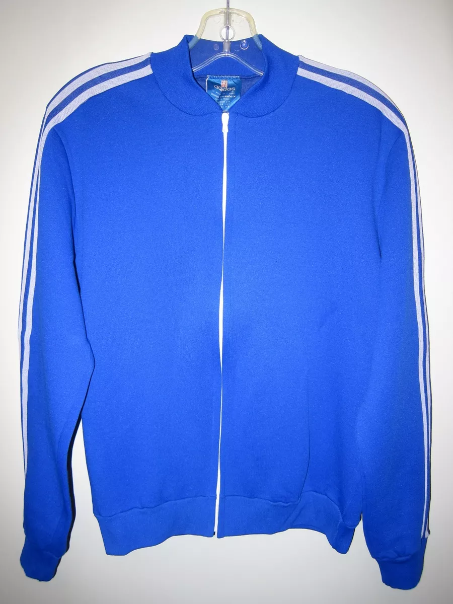 near mint 70s ADIDAS VENTEX blue track top zip jacket football vintage size 174