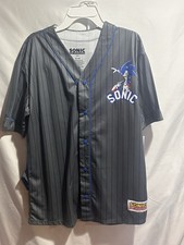 Sonic The Hedgehog Boys Jersey Shirt Shorts Set Grey Blue X-Large XL