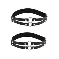 Leg Garter Belt Adjustable O Ring Heart Design Elastic Thigh Harness 2 PCS