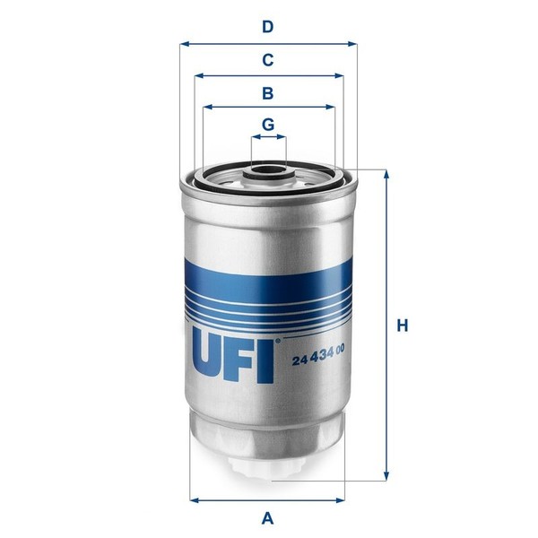 UFI 24.434.00 Kraftstofffilter FüR CitroËN Passend FüR Fiat Lancia Peugeot-image