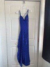 Blue Prom Dress with a Train