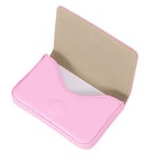 Business Card Holder PU Leather Business Card Case with Magnetic Pink