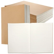 24 Pack Large Kraft Notebooks Bulk, 8.5 x 11 Inch College Ruled A4 Subject Di...