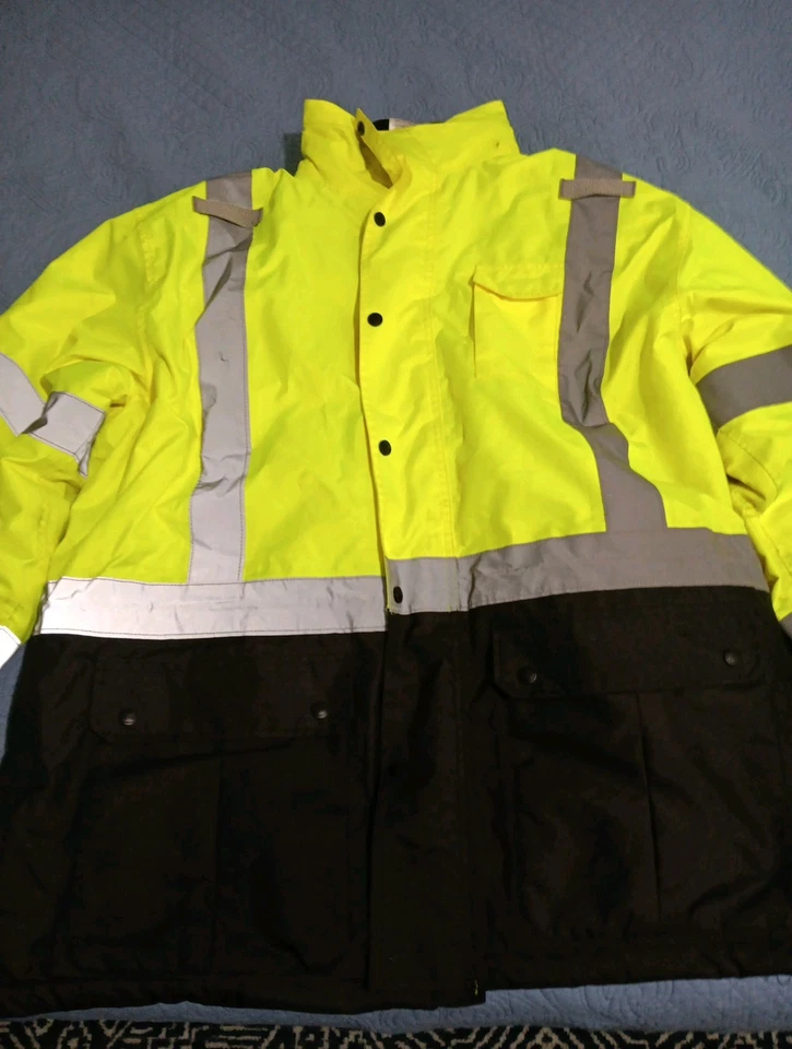 Ergodyne Tenacious Work Coat Reflective Hood 2XL Lime Heavy-duty Extreme Weather - Image 2 of 4