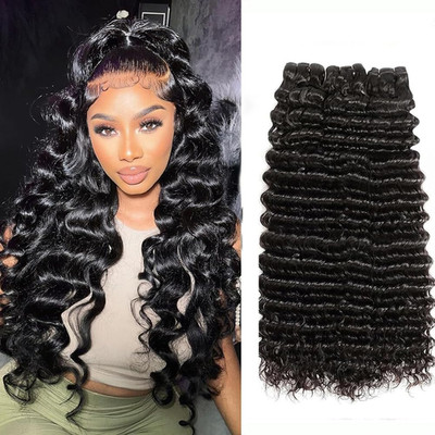 Selina Deep Wav 3 Bundles E Human Hai 14 16 18 Inch Wavy Deep Curly Human Hair