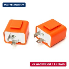 2Pcs 2-Pin LED Turn Signal Flasher Relay Fix Motorcycle Hyper Flash Adjustable