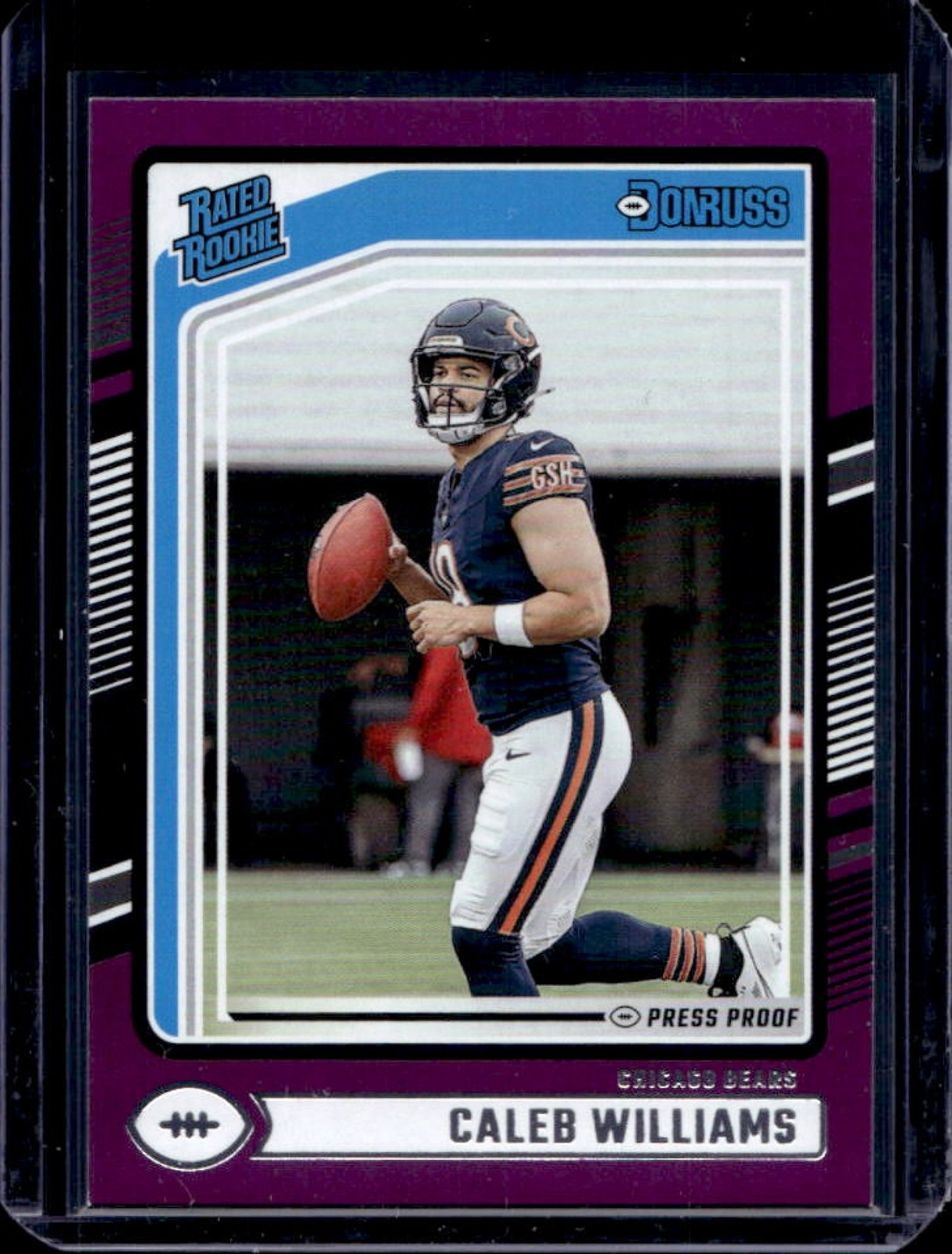 2024 Donruss Caleb Williams Press Proof Purple Rated Rookie #327 Bears