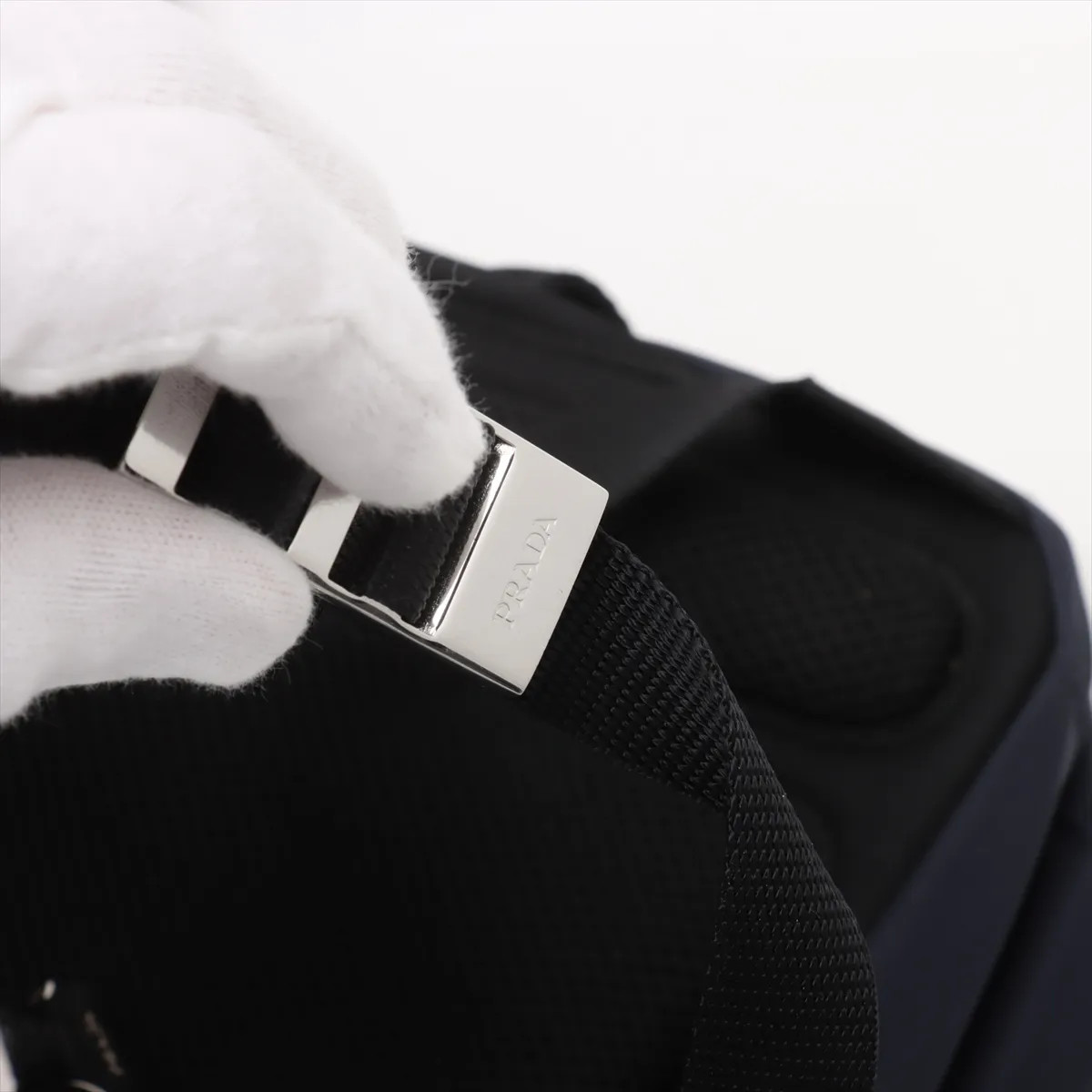 Prada Tessuto nylon x leather Backpack navy x black thumbnail 16