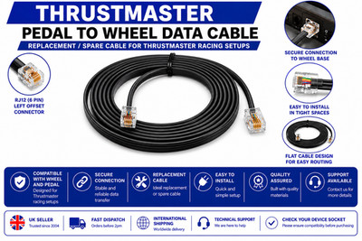 Thrustmaster Tgt II Rad Zu T2PA T3PA-PRO T3PM Tlcm Pedal Schwarz Kabel