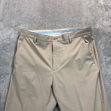 FootJoy Golf Pants Mens 35x30 Tan Performance Stretch Flat Front Khaki Trousers