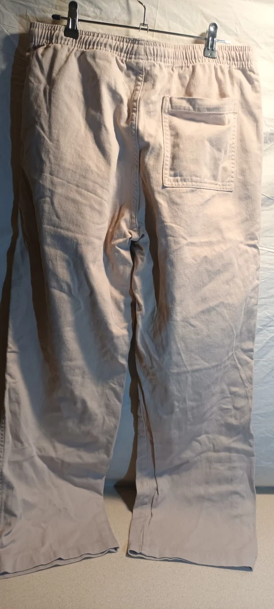 Pantalones de lona H&M cintura elástica holgada cupé amplios EUR pequeños