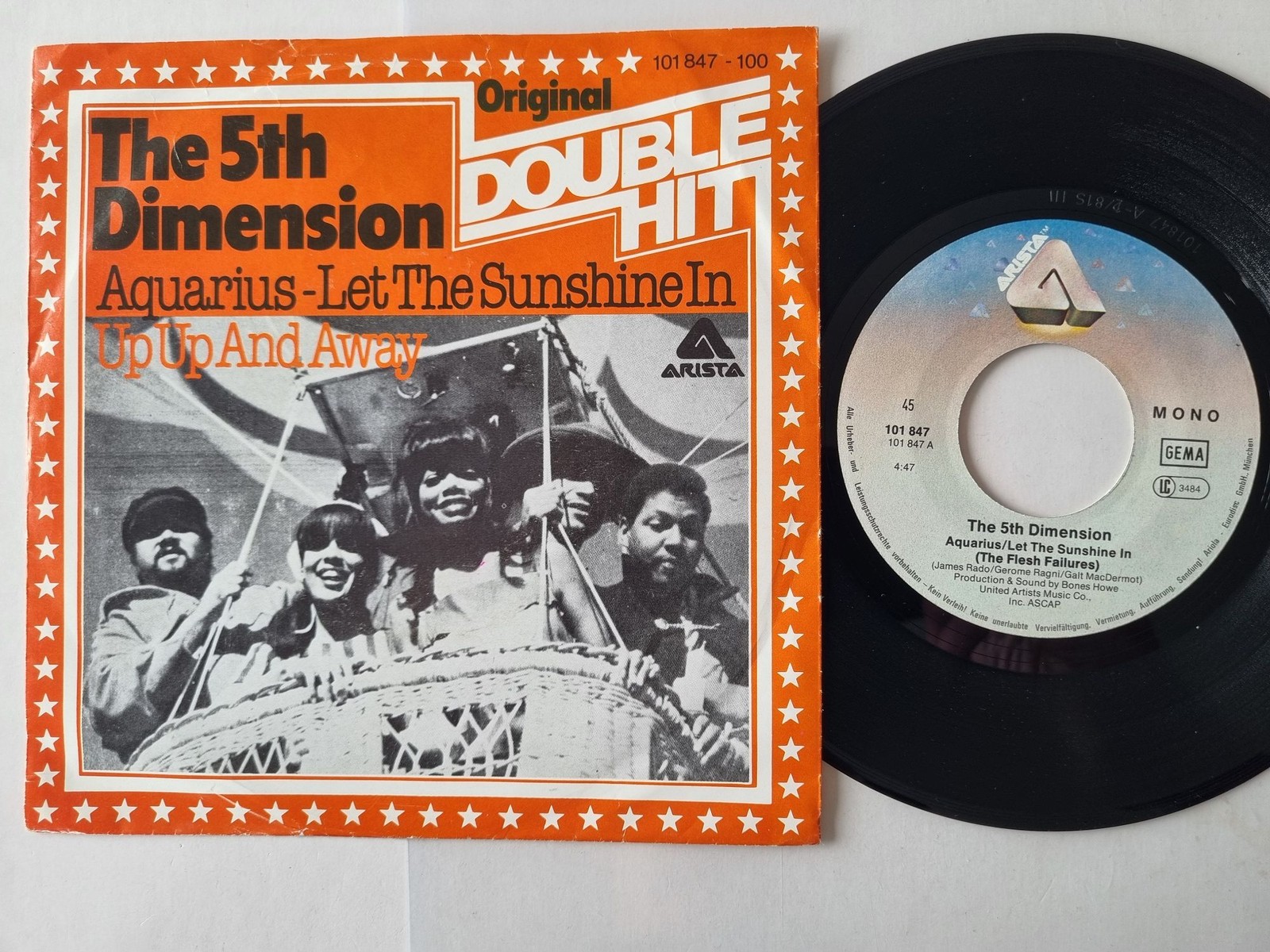 The 5th Dimension - Aquarius/ Let The Sunshine In/ Up Up And Away 7'' Vinyl Germ