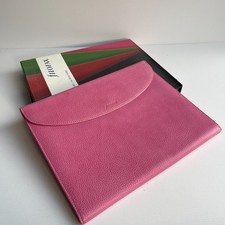 Filofax Finsbury A4 Trifold folder leather organiser 32cm x 25cm pink pad work