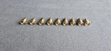 9Pcs Antique Small Brass Knobs, Small Round Drawer Pull Handles Vintage Brass