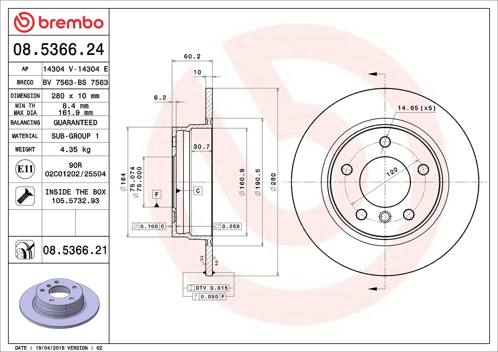 BREMBO Bremsscheiben für BMW 3er Cabriolet Coupe Touring 90-06 - Bild 12