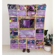 Personalized Blanket USA Made Multi Custom Name Gengar Version Anime Throw