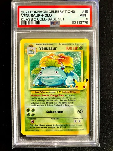 Venusaur Holo Celebrations #15 PSA 9