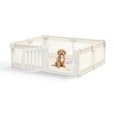 Dog Playpen with Door, 71x59x24 Inch Spacious Safe Play Area, Non-Slip Design...