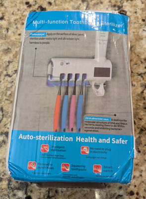 Multi-function Toothbrush Sterilizer Wall-Mounted Toothpaste Squeezer NWOB