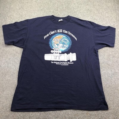 Vintage National Civil Rights Museum Shirt Mens 2XL Blue Lorraine Motel 90s