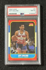 1986 Fleer Jeff Malone ROOKIE Basketball Card #67 PSA 8 (NM-MT). rookie card picture