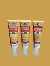 3 GE Advanced Silicone Kitchen  Bath Sealant, Pack of 3, White 2.8 fl oz Tube