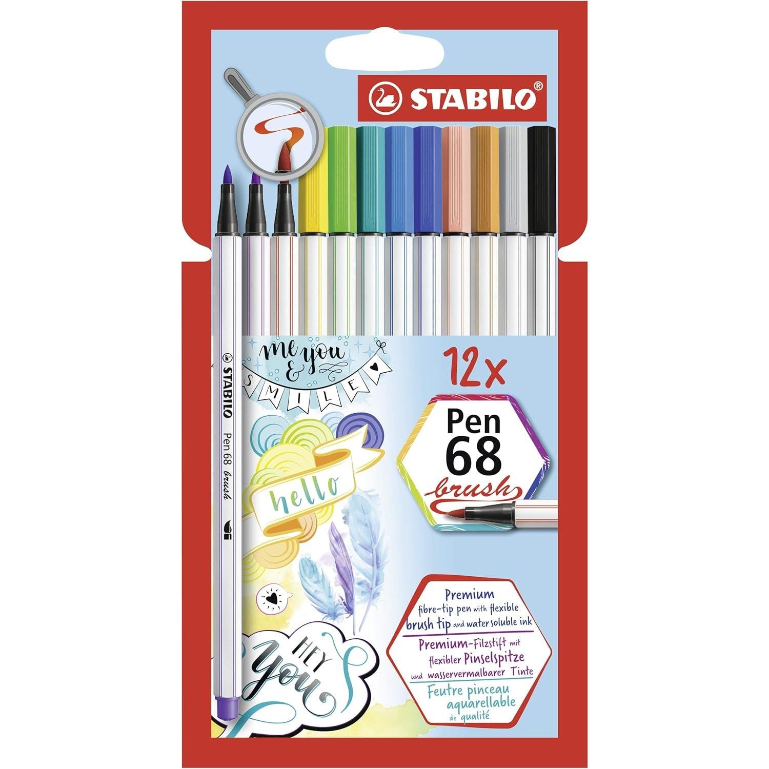 Feutres pinceau STABILO Pen 68 brush pour réussir facilement vos dégradés et calligraphies