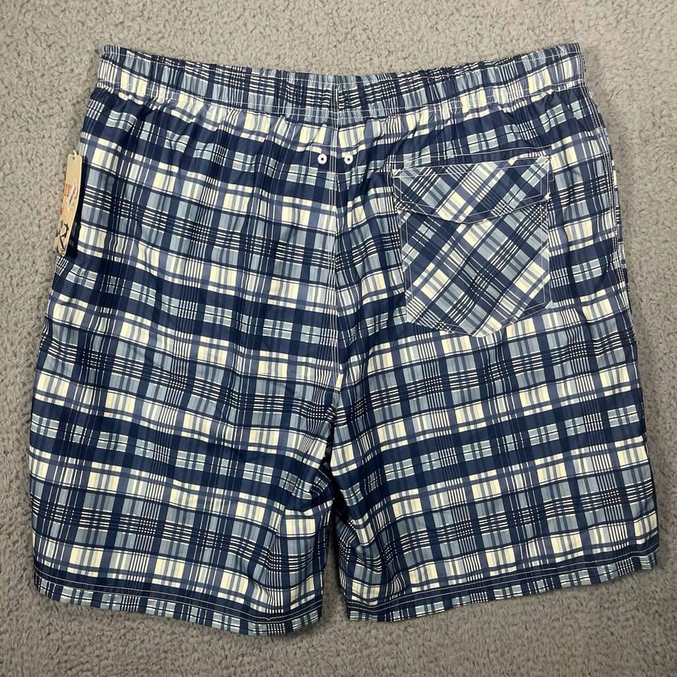 Nuevo Bañador IZOD Para Hombre Forrado Azul y Blanco A Cuadros Talla XXL NUEVO CON ETIQUETAS Foto 4 de 4