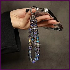 Colorful Mobile Phone Lanyard Chain Stylish Glitter Crystal Bead Pendant
