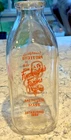 Vintage One Quart Glass Milk Bottle Findeisen Farms Dairy Methuen Mass, Pyro
