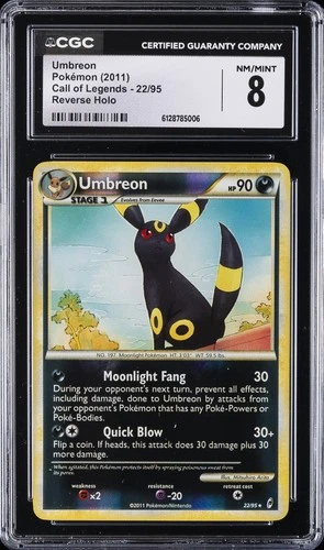 2011 POKEMON CALL OF LEGENDS REVERSE HOLO #22 UMBREON CGC 8