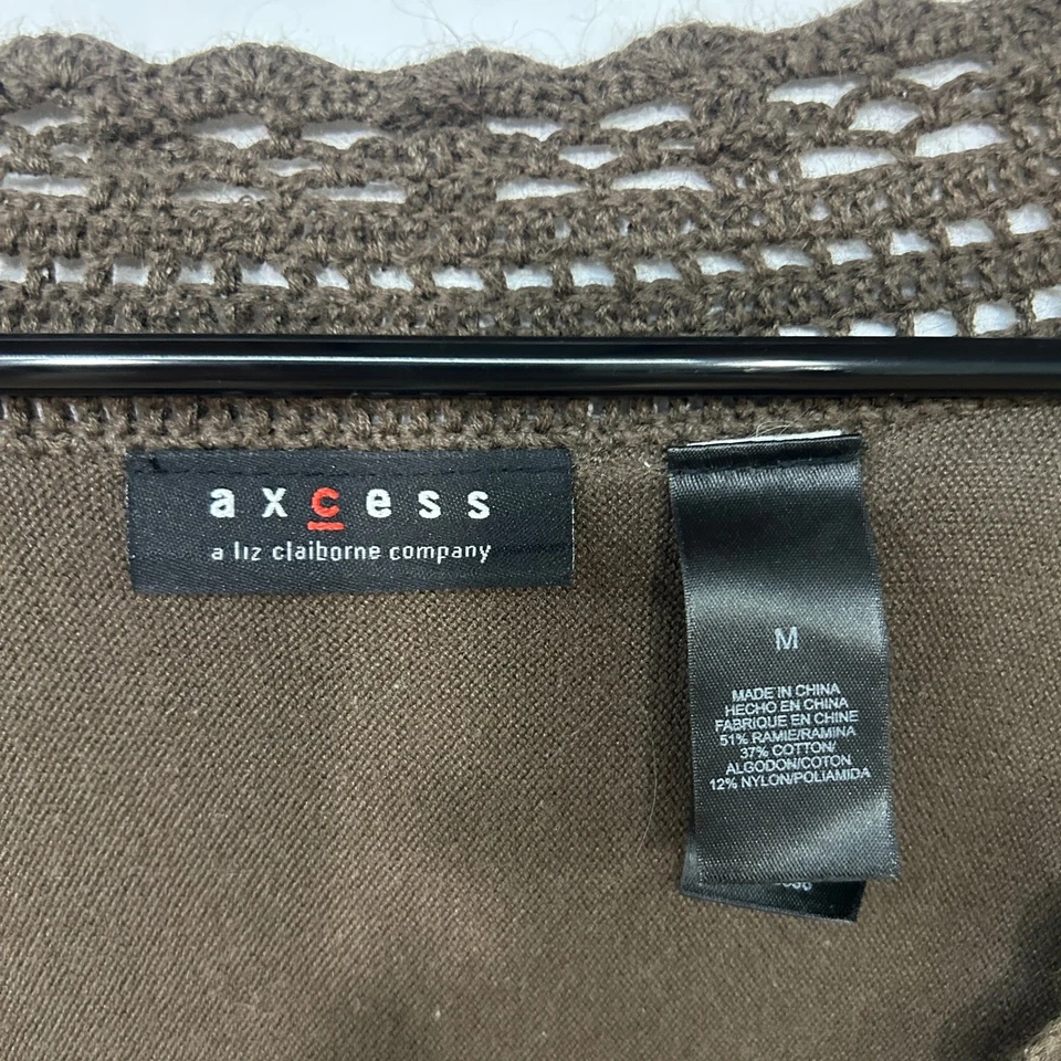 Cárdigan Marrón Crochet Borde Boho Cottagecore Romántico Campesino Tejido Capa M Foto 4 de 4