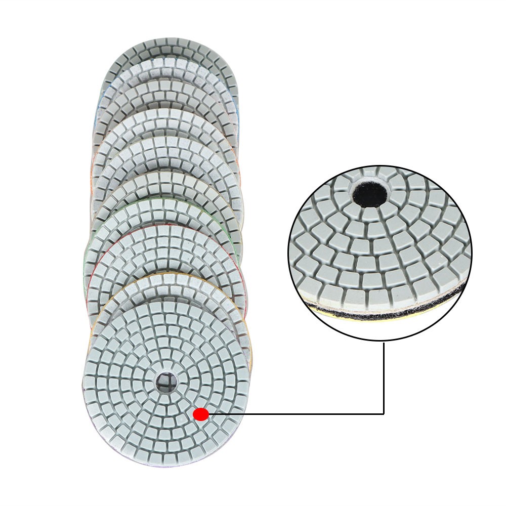 Diamond Polishing Pads 3 inch Wet/Dry 10 Piece Set Granite Stone Concrete Marble