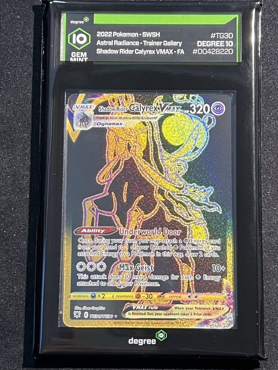 pokemon astral radiance rare cards Pokemon Astral Radiance UR Shadow Rider Calyrex VMAX TG30/TG30 Grade 10 Gem  Mint