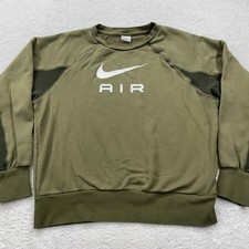 Nike Air Olive Green Crewneck Sweatshirt Mens Size M Casual Pullover Top