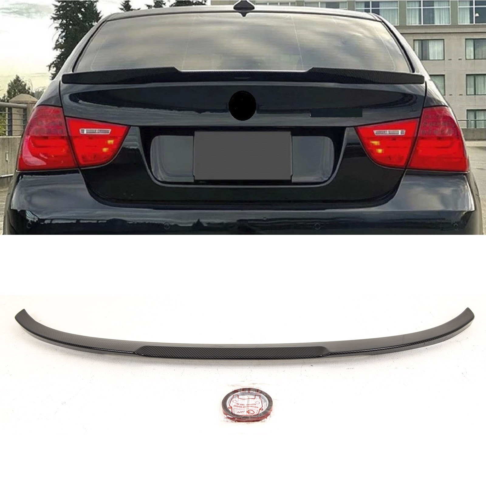 Fits BMW 3 Series E90 2005-2012 Rear Trunk Boot Spoiler Carbon Look