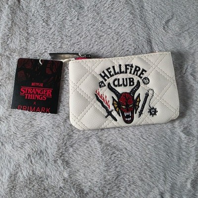 Primark Stranger Things Pouch Unisex OS Ecru Hellfire Club Coin Purse NWT