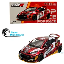 Pop Race 1:64 EVA RT Production Model-02 Goodride Toyota GR Yaris Chrome Red#126