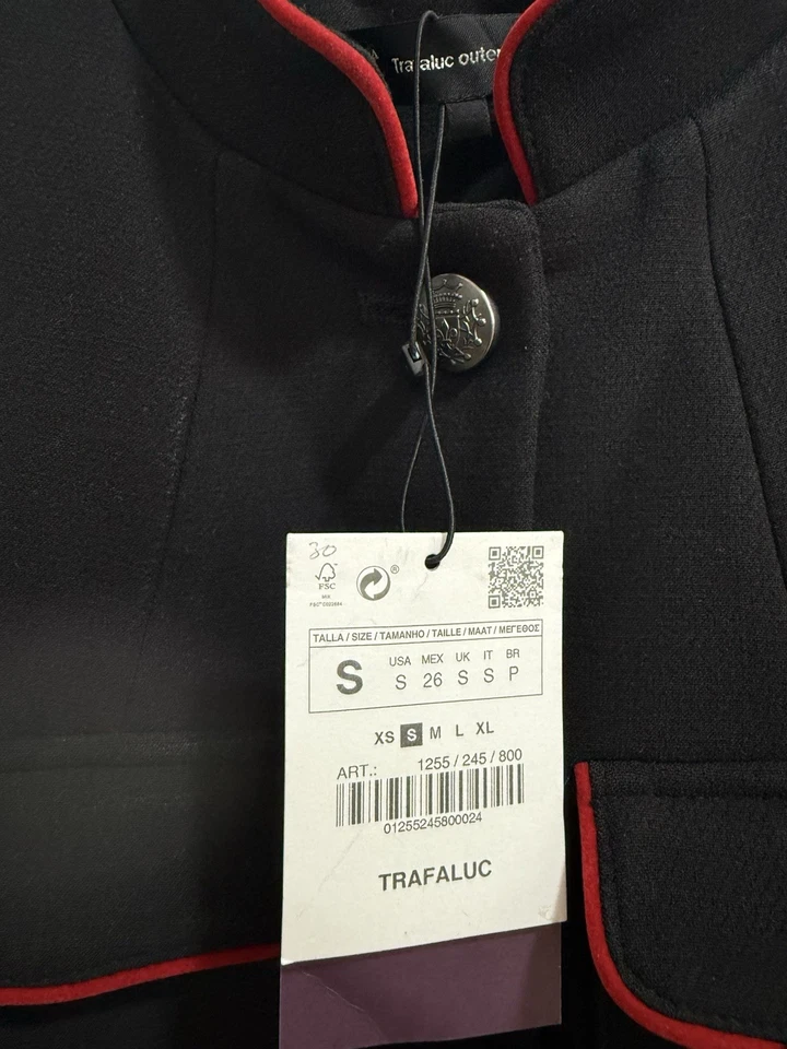 Zara Womens Black Military Jacket Size S Ref 1255 245 - Image 2 of 4