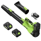 Cordless Leaf Blower 500CFM/150MPH with 2 Batteries, 6 Speed Modes, 3 Tubes