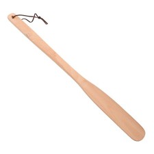 Long Handled Wood Shoehorn, 21'' Shoe Helper with Hanging Loop